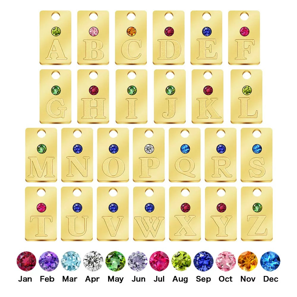 Fusskette mit Initialen und Geburtsstein-Charms - Liebesketten