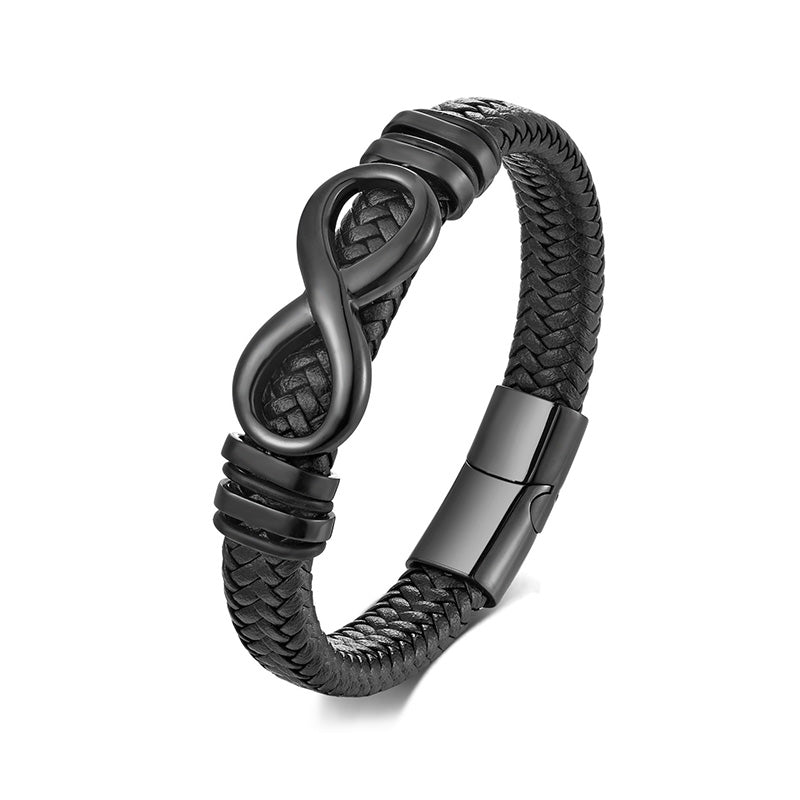 Herren-Lederarmband mit Gravur an meinen Sohn - Liebesketten