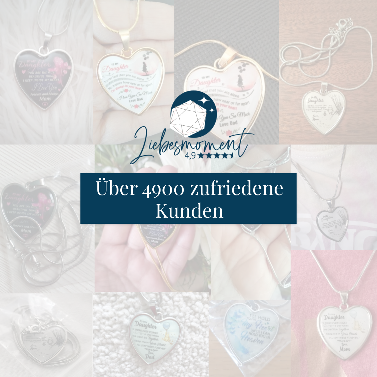 Herz-Halskette an die Tochter von Mama Sei mutig - Liebesketten