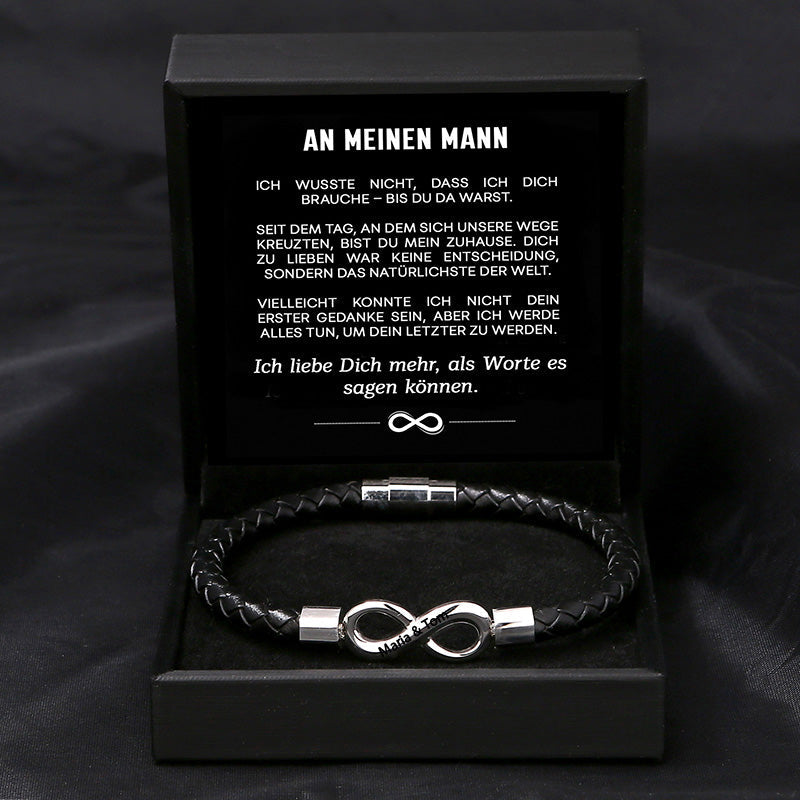 Armband Bis du da warst mit Namensgravur für ihn