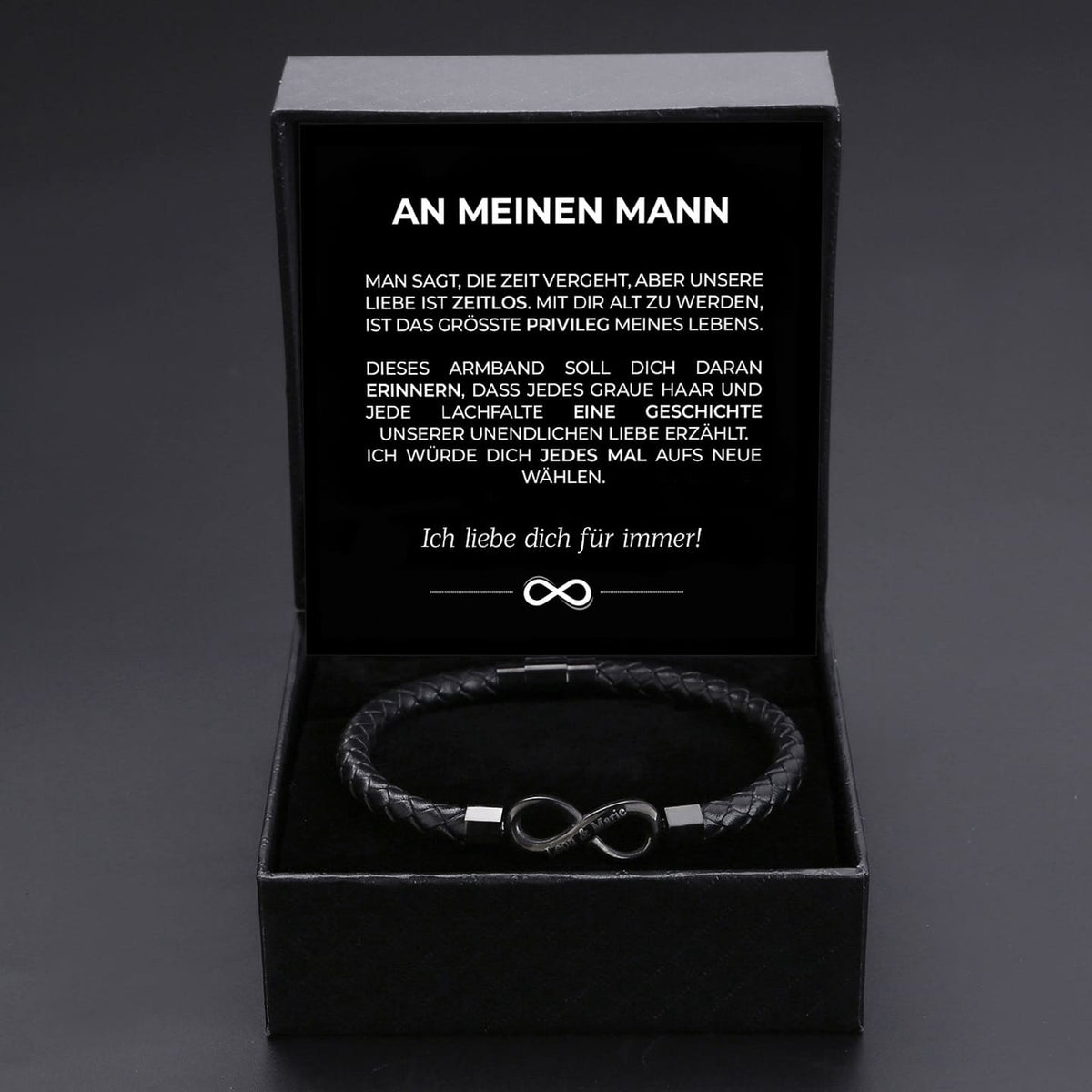Armband Gemeinsam alt werden mit Namensgravur - Liebesketten