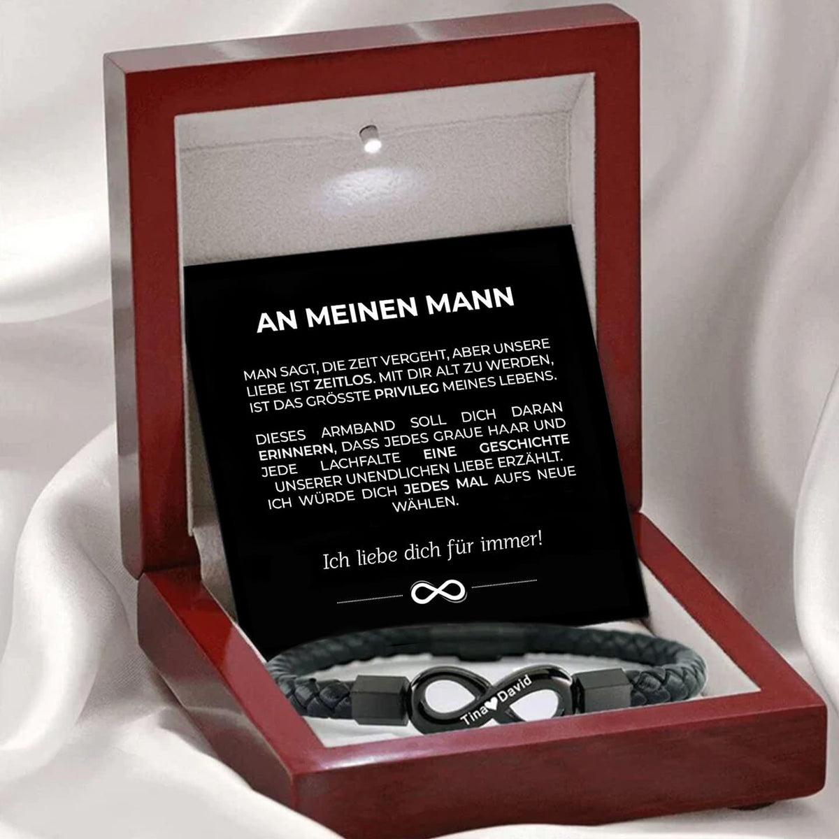 Armband Gemeinsam alt werden mit Namensgravur - Liebesketten