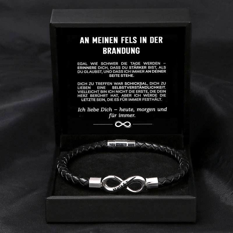 Armband Mein Fels in der Brandung mit Namensgravur