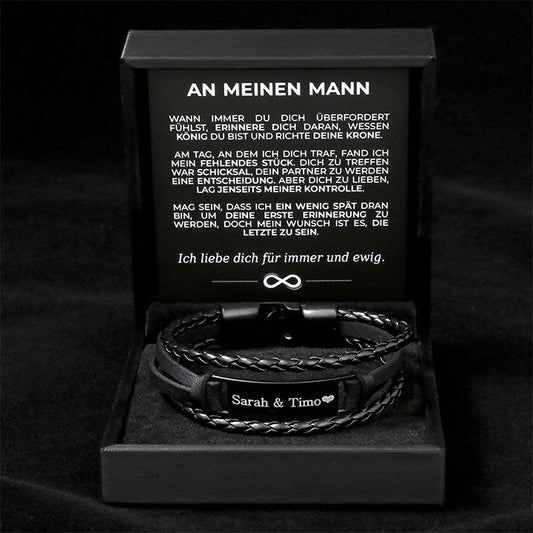 Armband mit Ankerverschluss und Gravur für ihn - Liebesketten