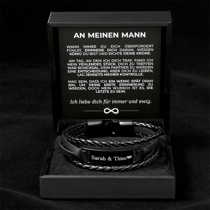 Armband mit Ankerverschluss und Gravur für ihn