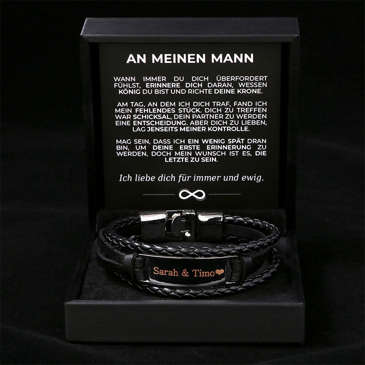 Armband mit Ankerverschluss und Gravur für ihn