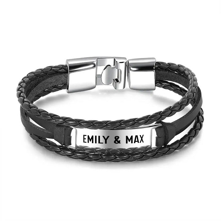 Armband mit Ankerverschluss und Gravur für ihn