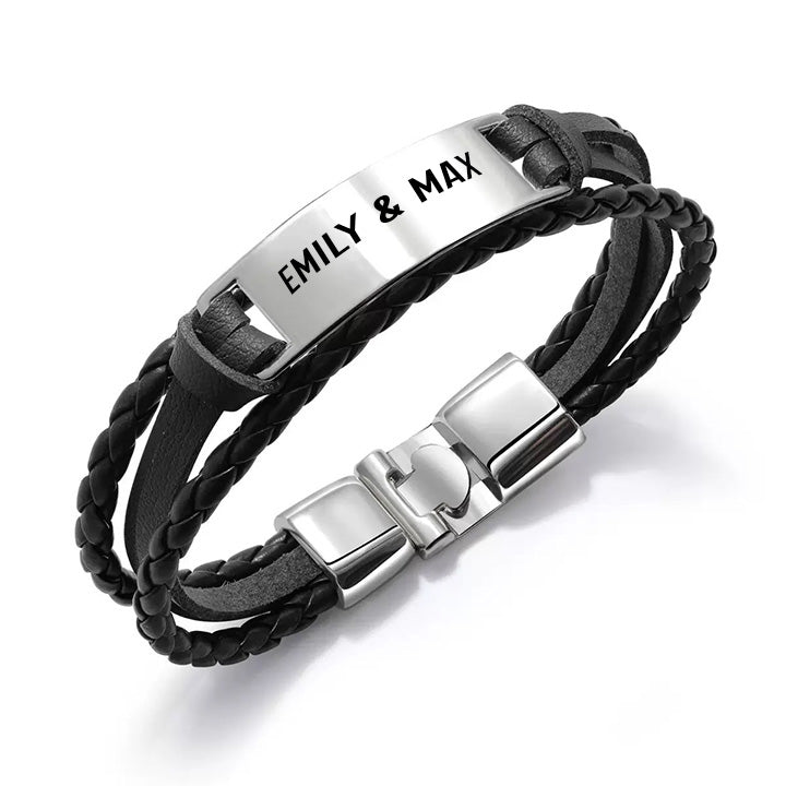 Armband mit Ankerverschluss und Gravur für ihn - Liebesketten