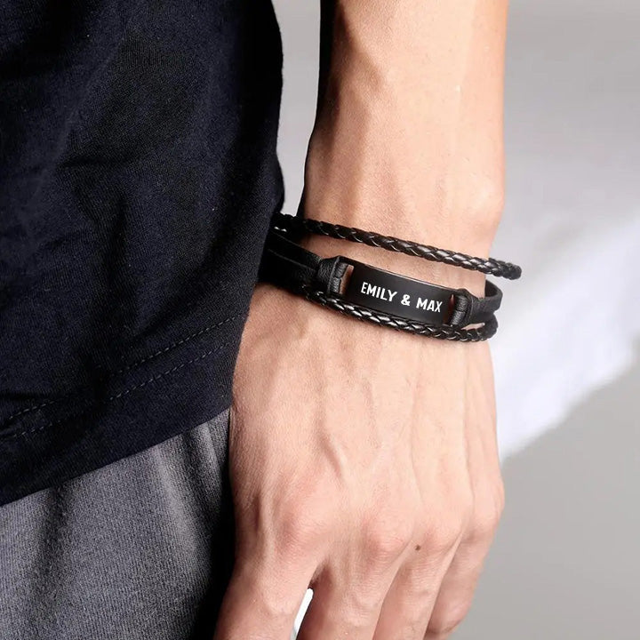 Armband mit Ankerverschluss und Gravur für ihn - Liebesketten