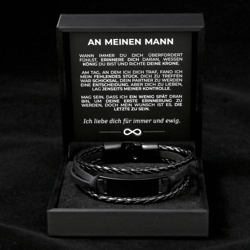 Armband mit Ankerverschluss und Gravur für ihn