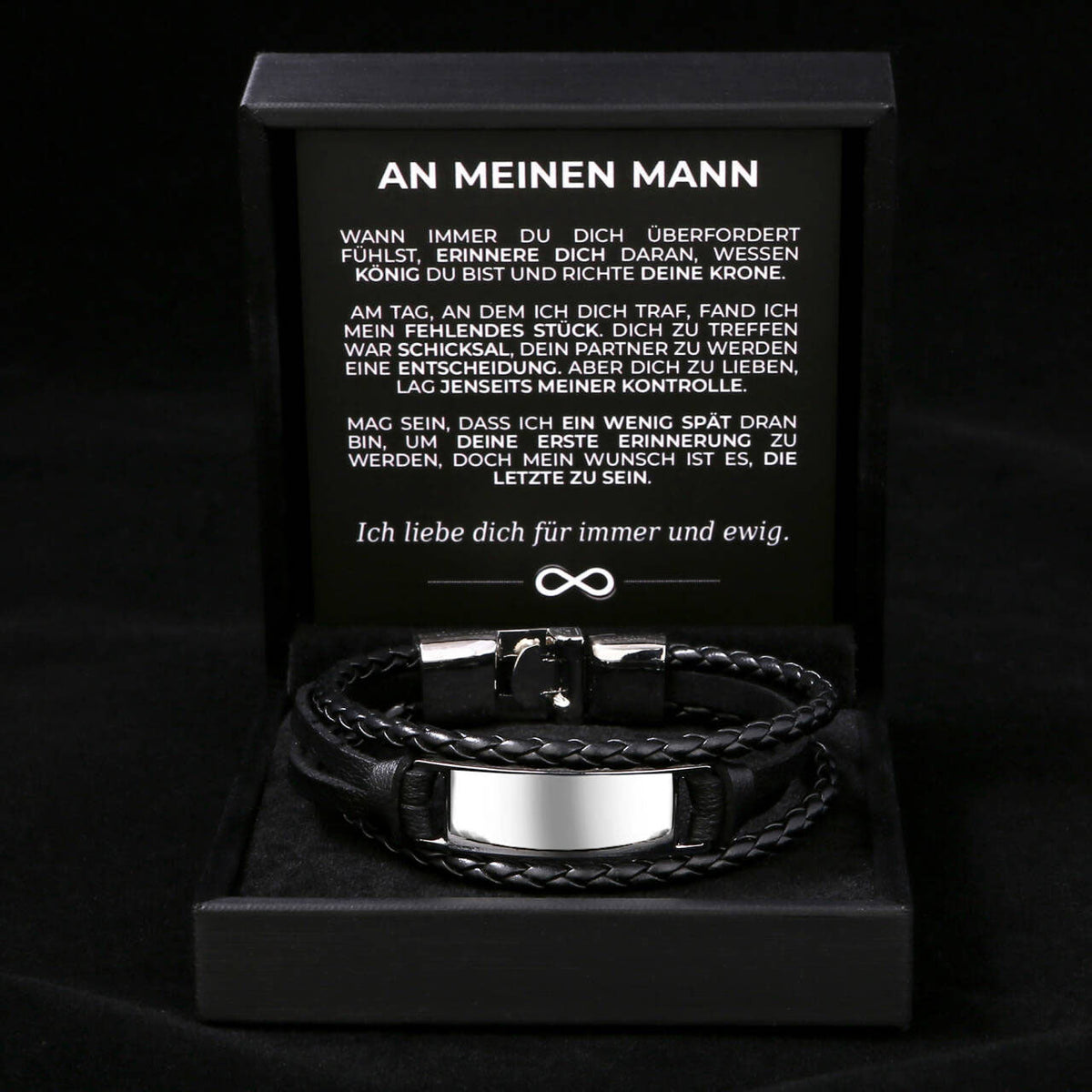 Armband mit Ankerverschluss und Gravur für ihn - Liebesketten