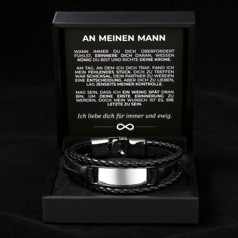 Armband mit Ankerverschluss und Gravur für ihn