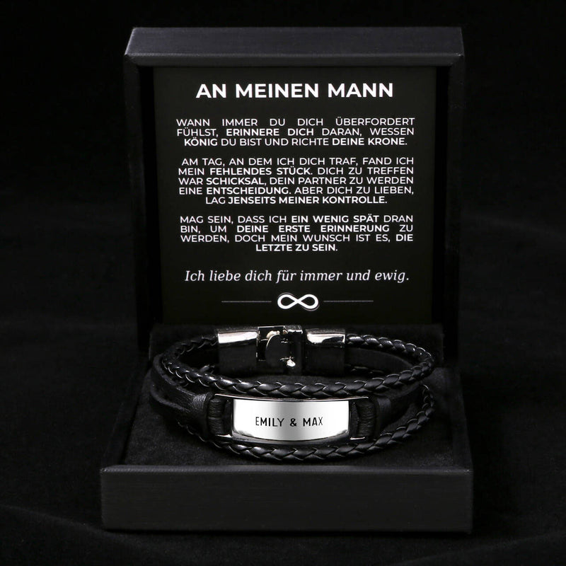 Armband mit Ankerverschluss und Gravur für ihn