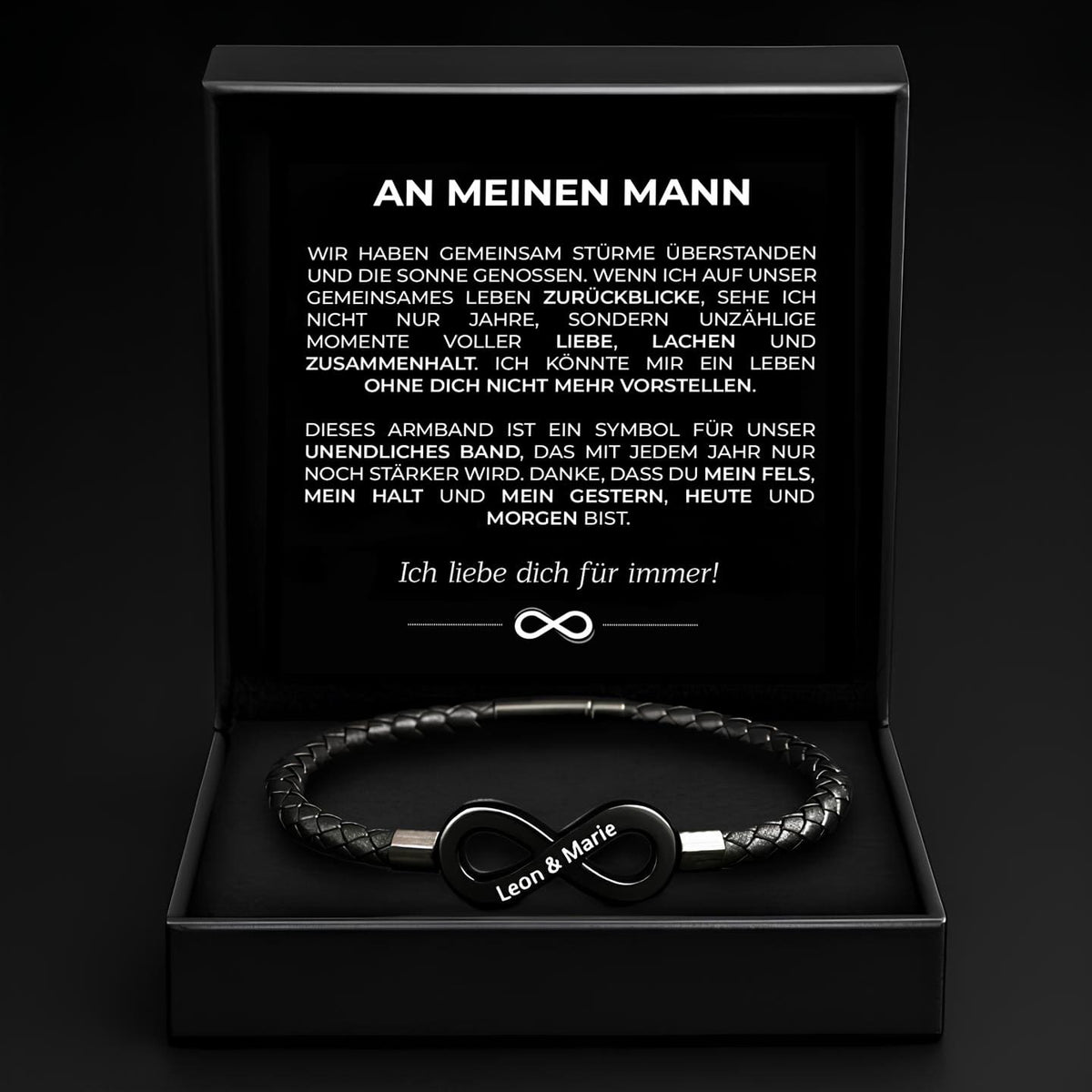 Armband Wir gegen die Welt mit beiden Namensgravuren - Liebesketten