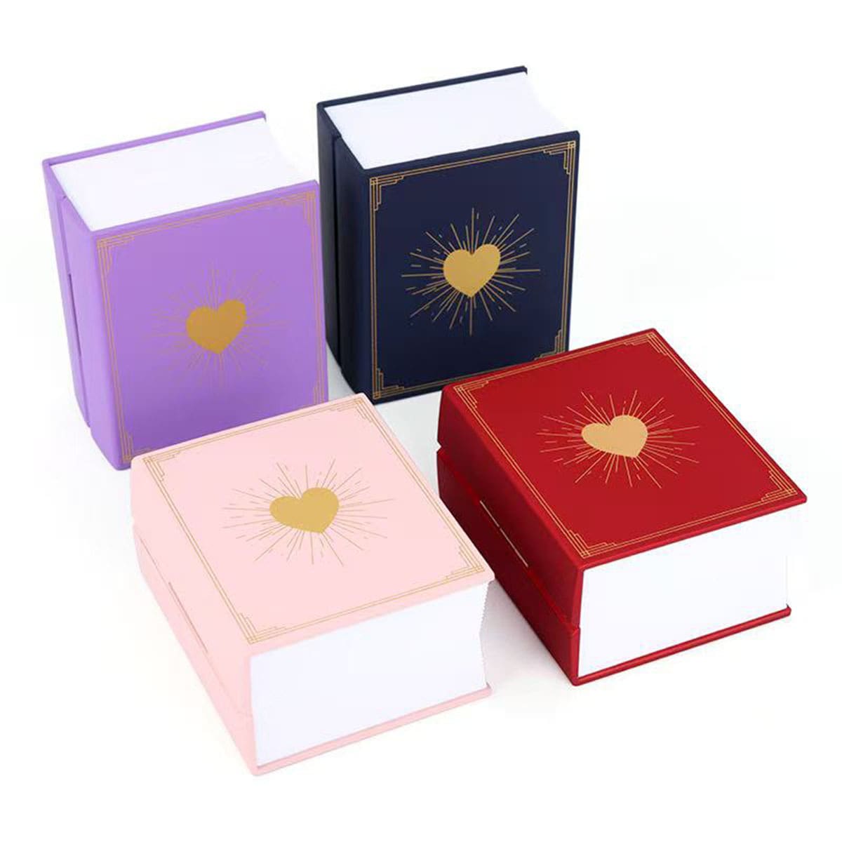 Buch-Rosenbox mit Doppelherzkette und Namensgravur - Liebesketten