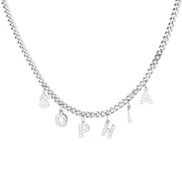 Buchstaben-Choker mit funkelnden Steinen und Initialen