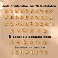 Buchstaben- und Zahlenkette im runden Ballonstil