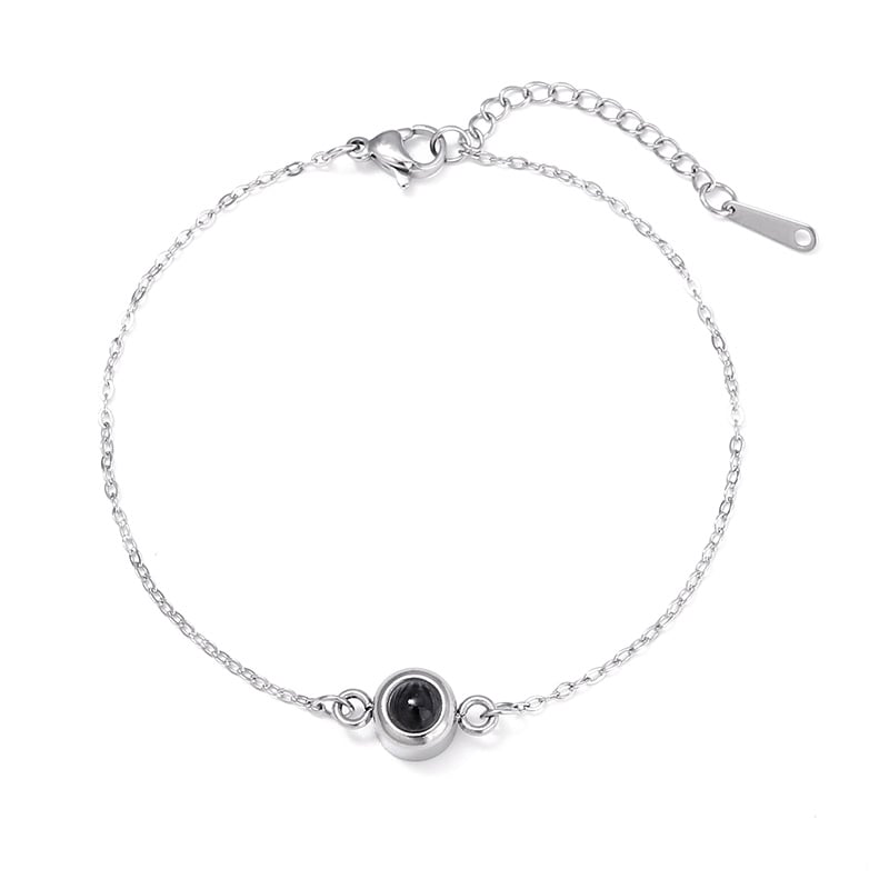 Foto-Armband mit eigenem Bild im runden Stein - Liebesketten