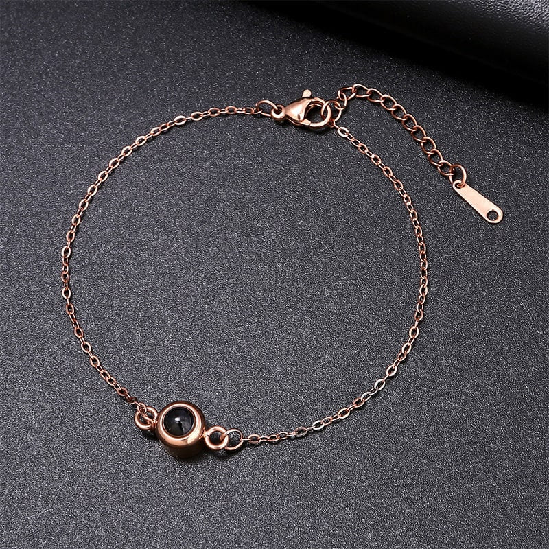 Foto-Armband mit eigenem Bild im runden Stein
