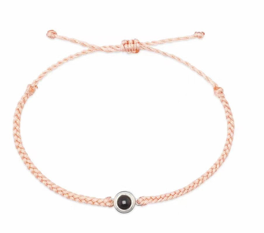 Foto-Kreisarmband mit Bild im Durchschau-Stein - Liebesketten