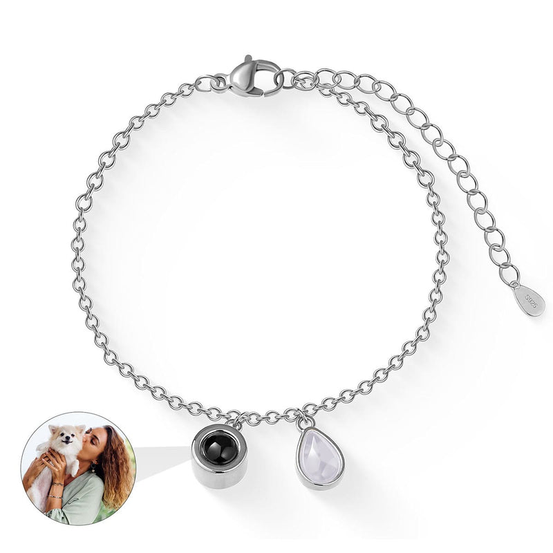 Fotoarmband mit Geburtsstein und eigenem Bild
