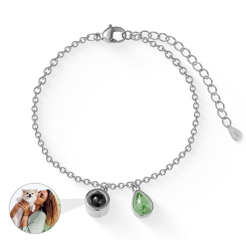 Fotoarmband mit Geburtsstein und eigenem Bild
