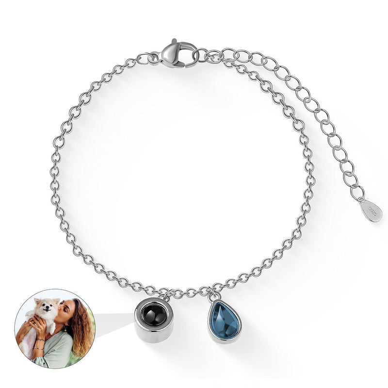 Fotoarmband mit Geburtsstein und eigenem Bild