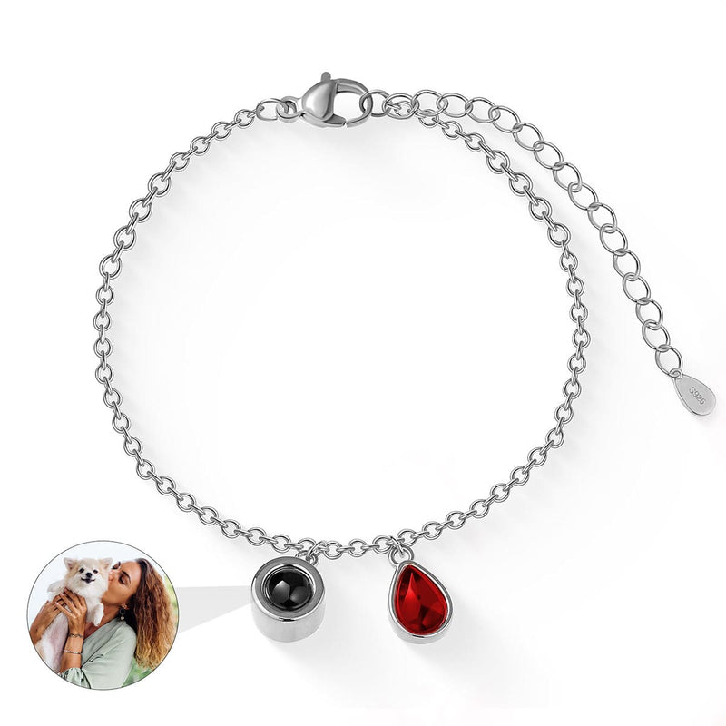 Fotoarmband mit Geburtsstein und eigenem Bild