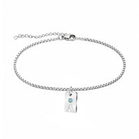 Fusskette mit Initialen und Geburtsstein-Charms