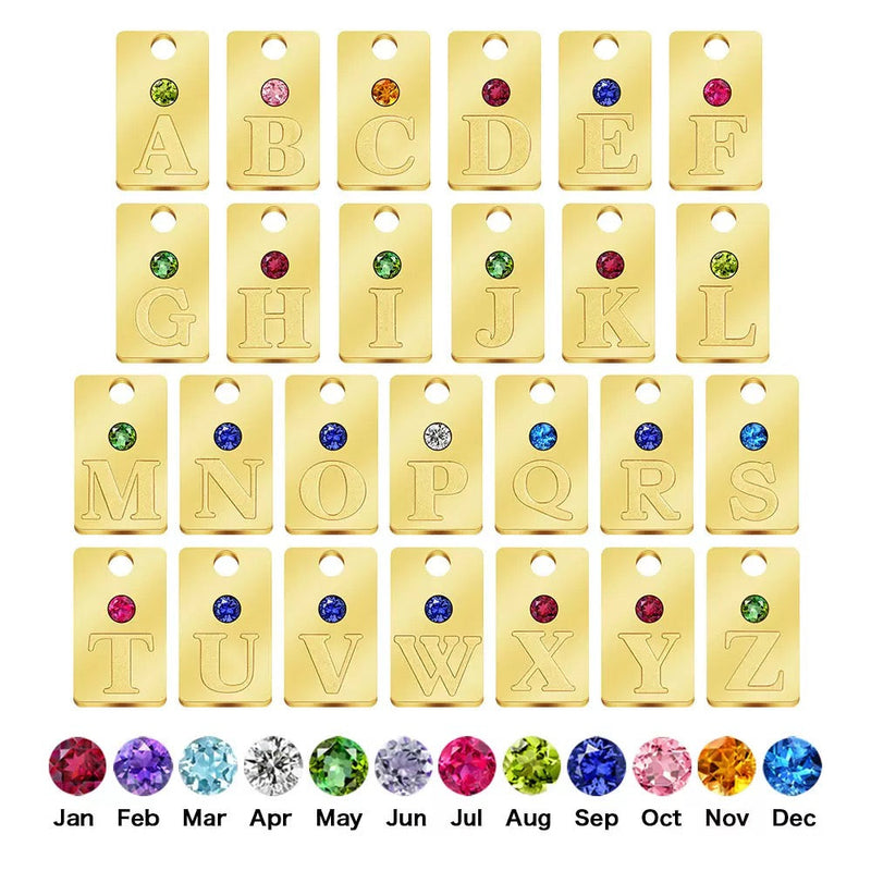 Fusskette mit Initialen und Geburtsstein-Charms