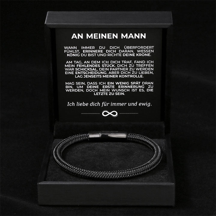 Geflochtenes Armband an meinen Mann mit Verschluss - Liebesketten