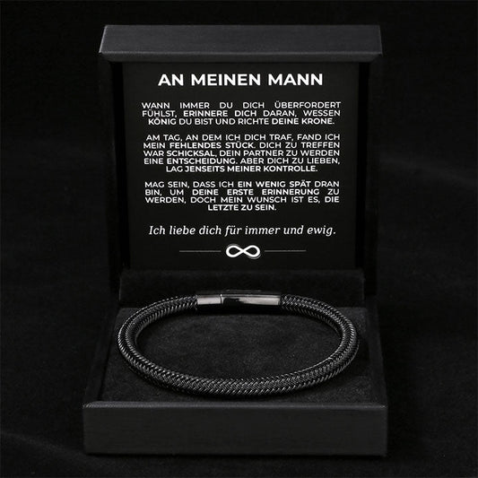 Geflochtenes Armband an meinen Mann mit Verschluss - Liebesketten