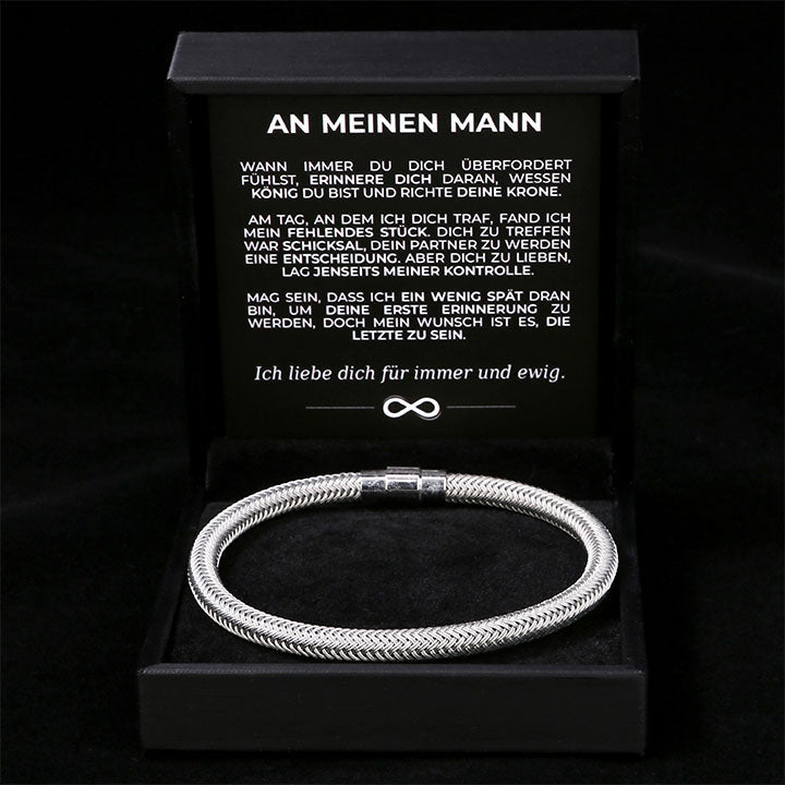 Geflochtenes Armband an meinen Mann mit Verschluss - Liebesketten