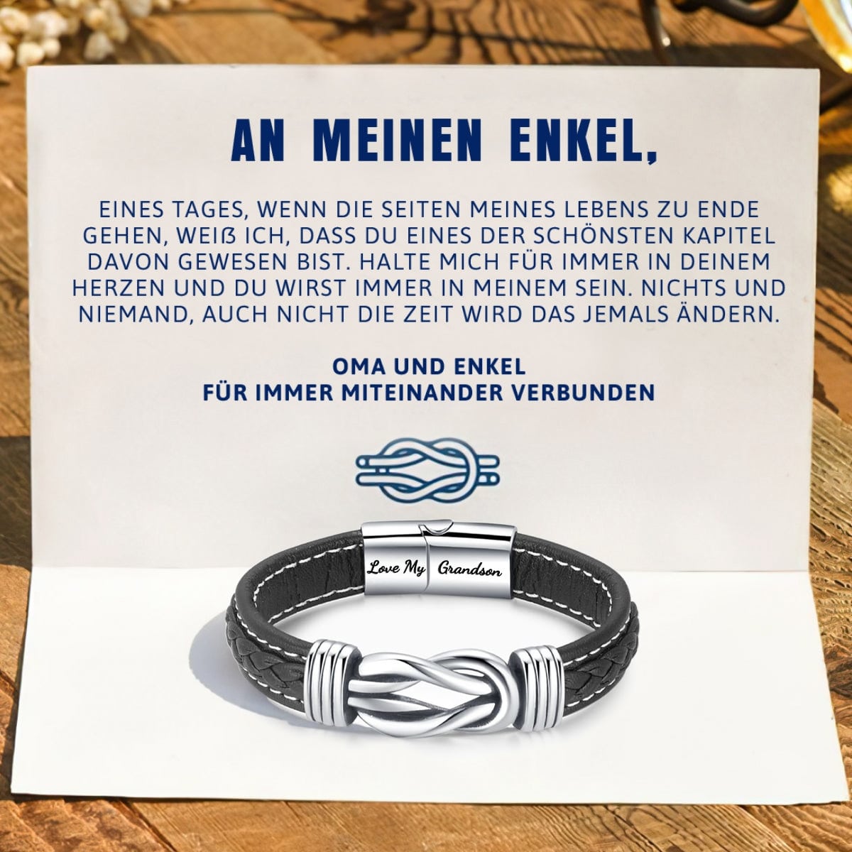 Geflochtenes Lederarmband für Oma und ihren Enkel - Liebesketten