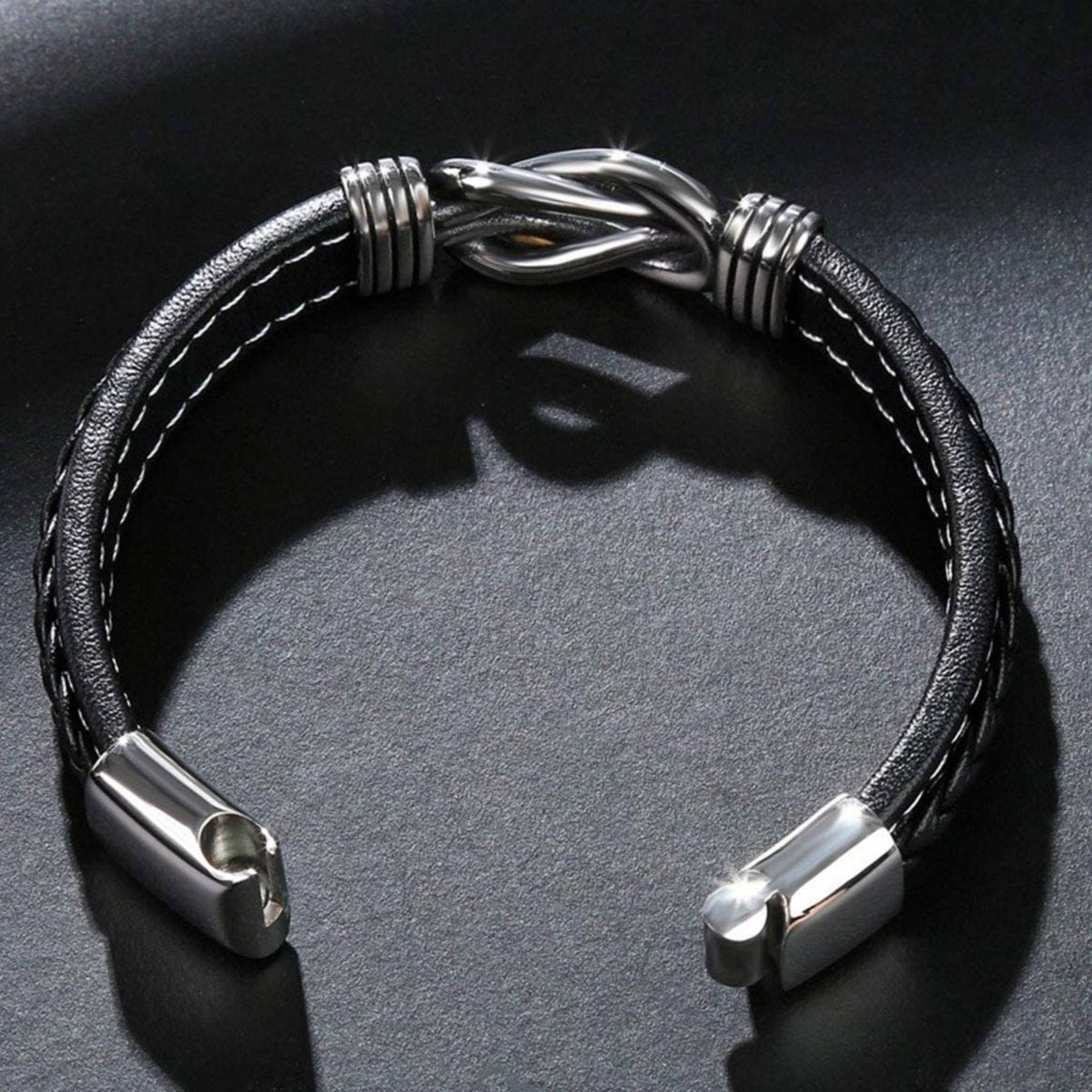 Geflochtenes Lederarmband für Oma und ihren Enkel - Liebesketten