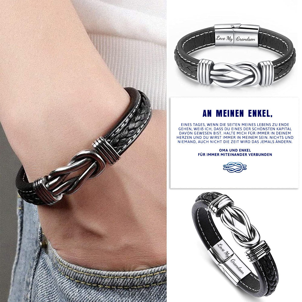 Geflochtenes Lederarmband für Oma und ihren Enkel - Liebesketten