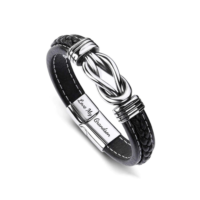 Geflochtenes Lederarmband für Oma und ihren Enkel
