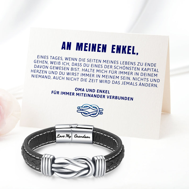 Geflochtenes Lederarmband für Oma und ihren Enkel