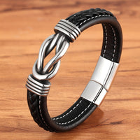 Geflochtenes Lederarmband für Oma und ihren Enkel