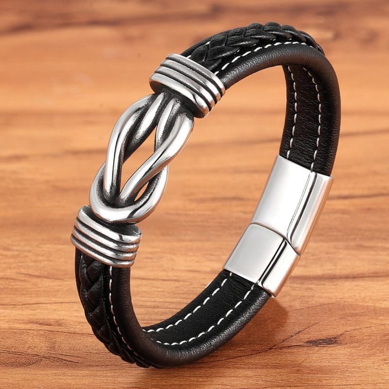 Geflochtenes Lederarmband für Oma und ihren Enkel