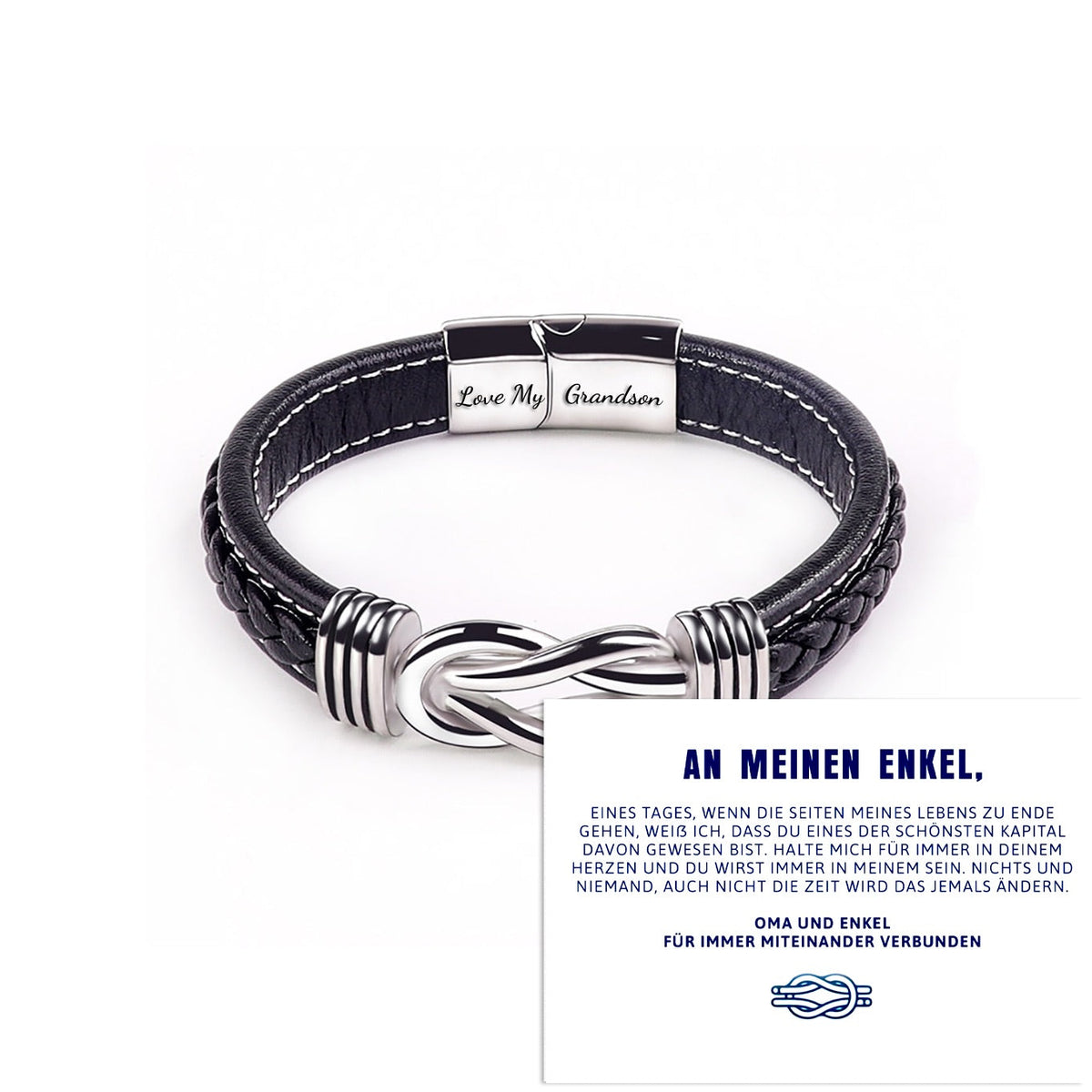 Geflochtenes Lederarmband für Oma und ihren Enkel - Liebesketten