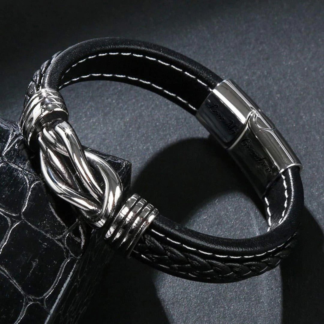Geflochtenes Lederarmband für Oma und ihren Enkel - Liebesketten