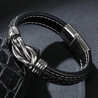 Geflochtenes Lederarmband für Oma und ihren Enkel