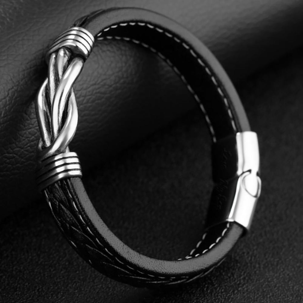 Geflochtenes Lederarmband für Oma und ihren Enkel - Liebesketten