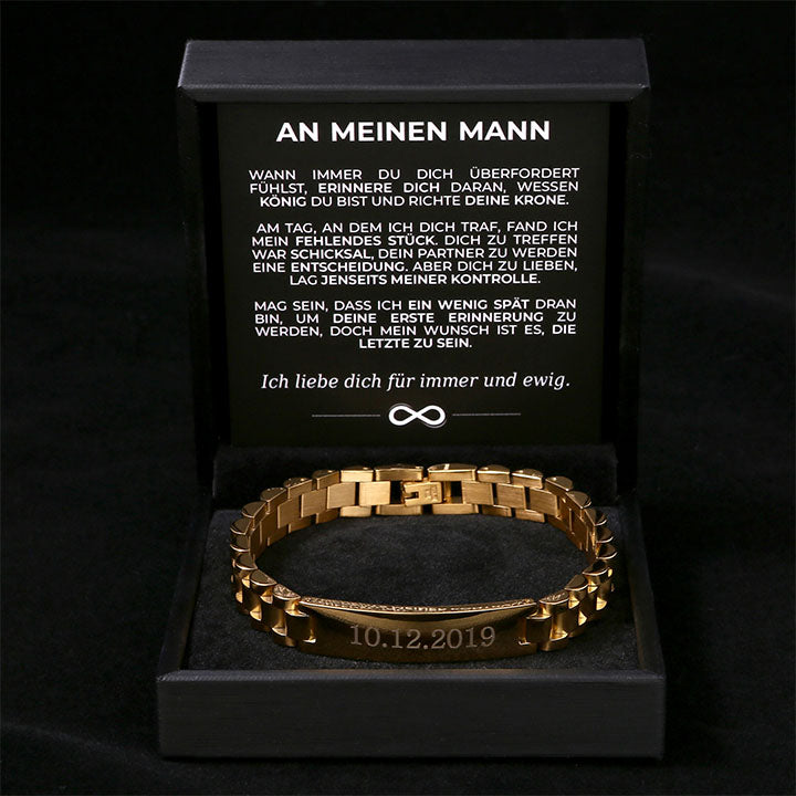 Gliederarmband mit Gravur an meinen lieben Mann - Liebesketten