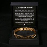 Gliederarmband mit Gravur an meinen lieben Mann