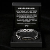Gliederarmband mit Gravur an meinen lieben Mann