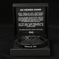 Gliederarmband mit Gravur an meinen lieben Mann