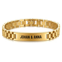 Gliederarmband mit Gravur an meinen lieben Mann