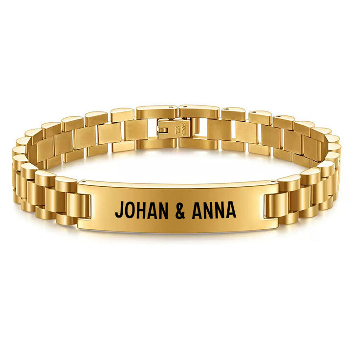 Gliederarmband mit Gravur an meinen lieben Mann